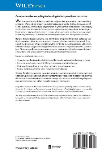 Buchcover und Innenansicht für das Buch: Recycling and Regeneration of Spent Lithium-Ion Batteries