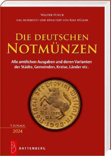Buchcover und Innenansicht für das Buch: Die deutschen Notmünzen