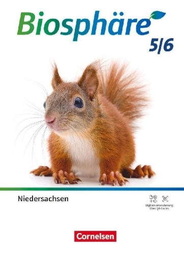 Buchcover und Innenansicht für das Buch: Biosphäre Sekundarstufe I - Gymnasium Niedersachsen ab 2026 - 5./6. Schuljahr