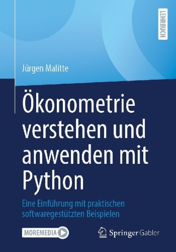 Buchcover und Innenansicht für das Buch: Ökonometrie verstehen und anwenden mit Python