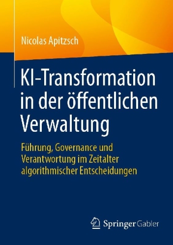 Buchcover und Innenansicht für das Buch: KI-Transformation in der öffentlichen Verwaltung