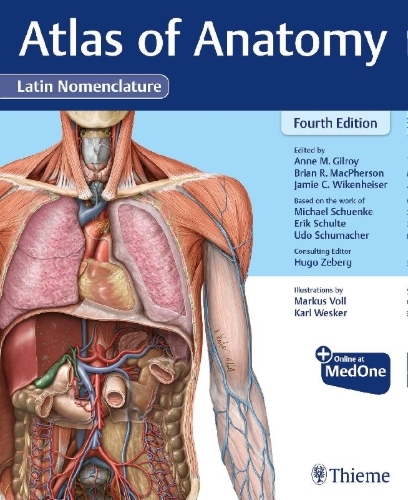 Buchcover und Innenansicht für das Buch: Atlas of Anatomy, Latin Nomenclature  + Online at MedOne