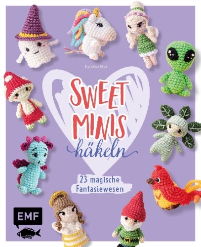 Buchcover und Innenansicht für das Buch: Sweet Minis häkeln - 23 magische Fantasiewesen
