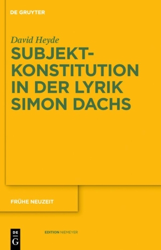 Buchcover und Innenansicht für das Buch: Subjektkonstitution in der Lyrik Simon Dachs