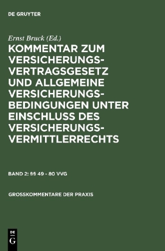 Buchcover und Innenansicht für das Buch: §§ 49-80 VVG