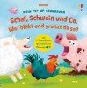 Buchcover und Innenansicht für das Buch: Mein Pop-up-Soundbuch: Schaf, Schwein und Co. - Wer blökt und grunzt da so?