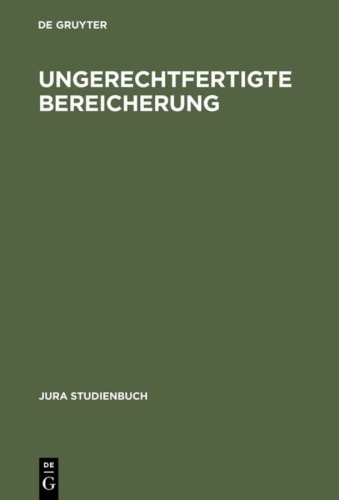 Buchcover und Innenansicht für das Buch: Ungerechtfertigte Bereicherung
