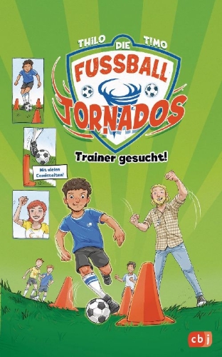 Buchcover und Innenansicht für das Buch: Die Fußball-Tornados - Trainer gesucht!