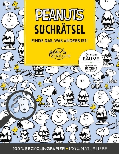 Buchcover und Innenansicht für das Buch: Peanuts Suchrätsel I Finde das, was anders ist!