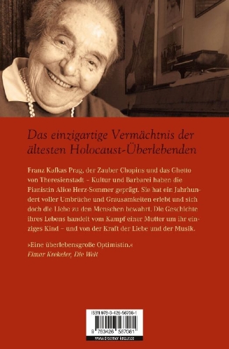Buchcover und Innenansicht für das Buch: Alice Herz-Sommer - "Ein Garten Eden inmitten der Hölle"