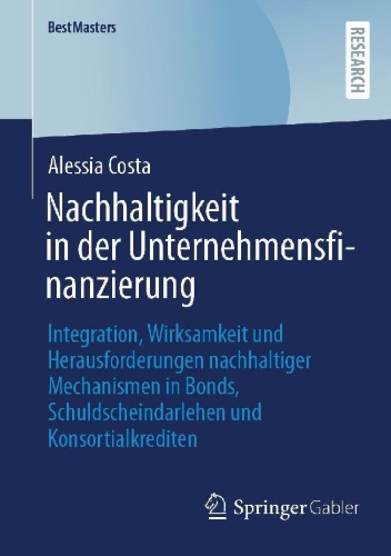 Buchcover und Innenansicht für das Buch: Nachhaltigkeit in der Unternehmensfinanzierung