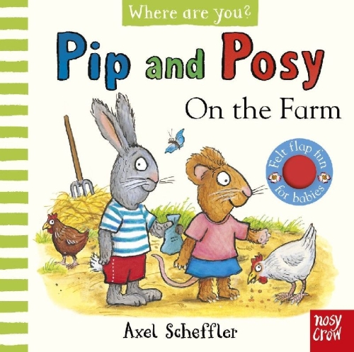 Buchcover und Innenansicht für das Buch: Pip and Posy, Where are you? On the Farm (A Felt Flaps Book)