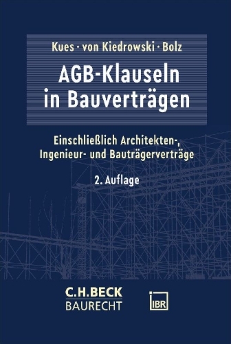 Buchcover und Innenansicht für das Buch: AGB-Klauseln in Bauverträgen