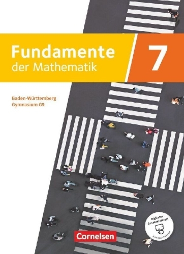 Buchcover und Innenansicht für das Buch: Fundamente der Mathematik 7. Schuljahr - Baden-Württemberg ab 2025 - Schulbuch