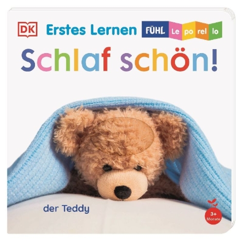 Buchcover und Innenansicht für das Buch: Erstes Lernen Fühl-Leporello. Schlaf schön!