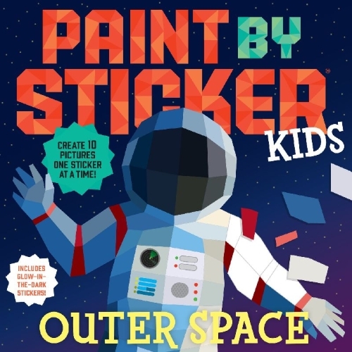 Buchcover und Innenansicht für das Buch: Paint by Sticker Kids: Outer Space