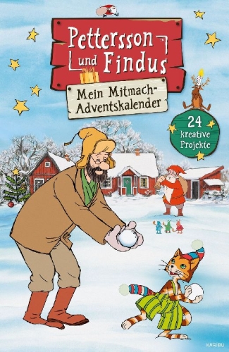 Buchcover und Innenansicht für das Buch: Pettersson und Findus - Mitmach-Adventskalender