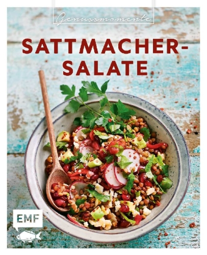 Buchcover und Innenansicht für das Buch: Genussmomente: Sattmacher-Salate