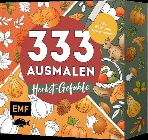 Buchcover und Innenansicht für das Buch: 333 Ausmalen - Herbst-Gefühle