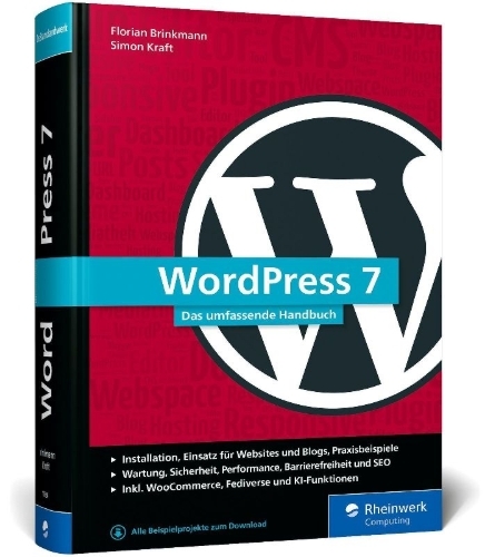 Buchcover und Innenansicht für das Buch: WordPress 7