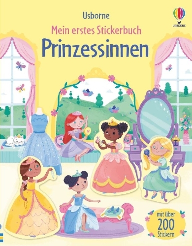 Buchcover und Innenansicht für das Buch: Mein erstes Stickerbuch: Prinzessinnen