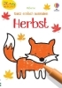 Buchcover und Innenansicht für das Buch: Kleine Kreativ-Werkstatt - Ganz einfach ausmalen: Herbst
