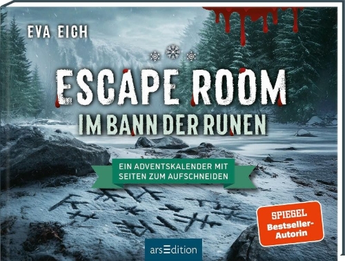 Buchcover und Innenansicht für das Buch: Escape Room. Im Bann der Runen