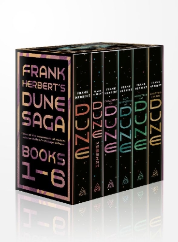 Buchcover und Innenansicht für das Buch: Frank Herbert's Dune Saga 6-Book Boxed Set