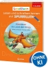Buchcover und Innenansicht für das Buch: Leselöwen - Lesen und schreiben lernen mit Spurrillen - Abenteuer im Land der Dinos