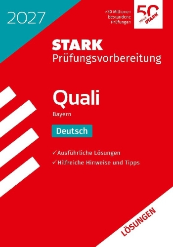 Buchcover und Innenansicht für das Buch: STARK Lösungen zu Deutsch 9. Klasse - Quali Mittelschule 2027 Bayern - Prüfungsvorbereitung