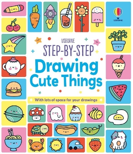 Buchcover und Innenansicht für das Buch: Step-by-Step Drawing Cute Things