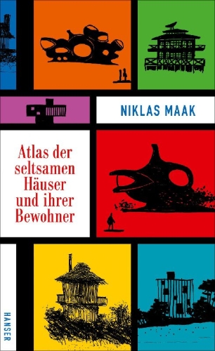 Buchcover und Innenansicht für das Buch: Atlas der seltsamen Häuser und ihrer Bewohner