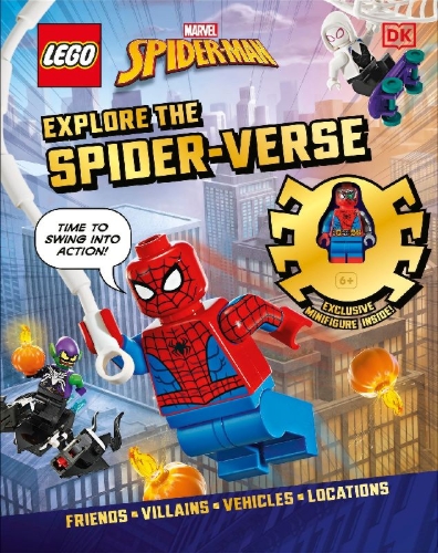Buchcover und Innenansicht für das Buch: LEGO Marvel Spider-Man Explore the Spider-Verse