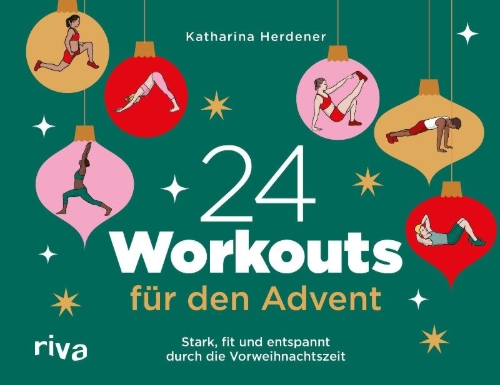 Buchcover und Innenansicht für das Buch: 24 Workouts für den Advent