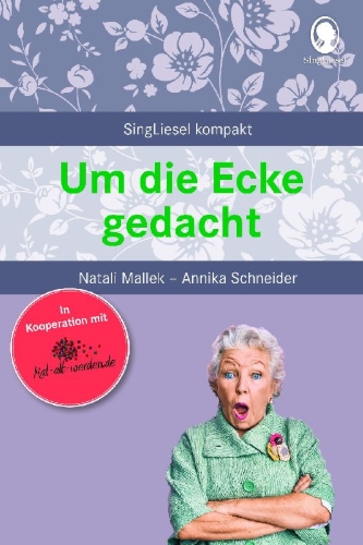 Buchcover und Innenansicht für das Buch: Um die Ecke gedacht. Rätselgeschichten für Senioren