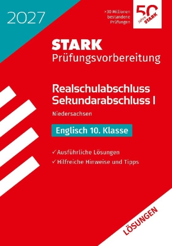 Buchcover und Innenansicht für das Buch: STARK Lösungen zu Englisch - Realschulabschluss 2027 Niedersachsen - Prüfungsvorbereitung