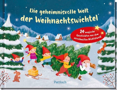 Buchcover und Innenansicht für das Buch: Die geheimnisvolle Welt der Weihnachtswichtel
