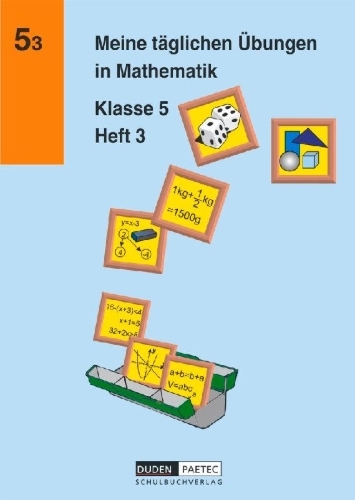 Buchcover und Innenansicht für das Buch: Meine täglichen Übungen in Mathematik Klasse 5 Heft 3