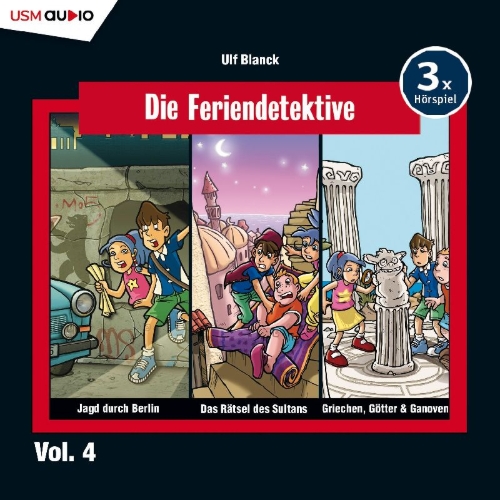 Buchcover und Innenansicht für das Buch: Die Feriendetektive 3-er Hörbox 04