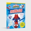 Buchcover und Innenansicht für das Buch: Spidey und seine Super-Freunde: Mein Mal- und Stickerspaß