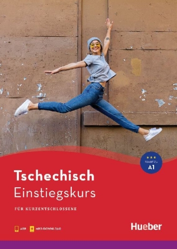 Buchcover und Innenansicht für das Buch: Einstiegskurs Tschechisch.  Buch mit Audios online