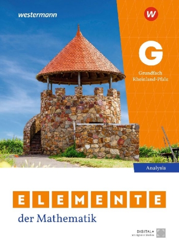 Buchcover und Innenansicht für das Buch: Elemente der Mathematik SII. Grundfach Analysis Schulbuch. Für Rheinland-Pfalz