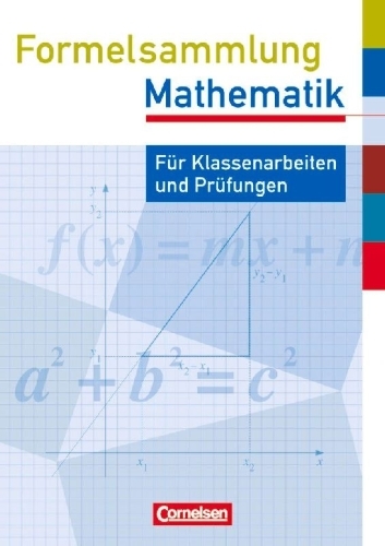 Buchcover und Innenansicht für das Buch: Formelsammlungen Sekundarstufe I. Prüfungseinleger Mathematik. 5er Pack. Westliche Bundesländer (außer Bayern und Hessen)