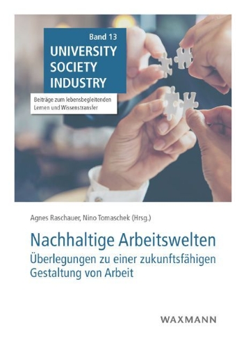 Buchcover und Innenansicht für das Buch: Nachhaltige Arbeitswelten