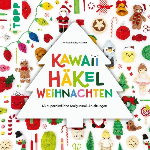Buchcover und Innenansicht für das Buch: Kawaii Crochet Christmas. 40 Super Cute Amigurumi Patterns for the Festive Season