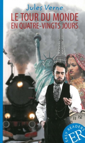 Buchcover und Innenansicht für das Buch: Le tour du monde en quatre-vingts jours