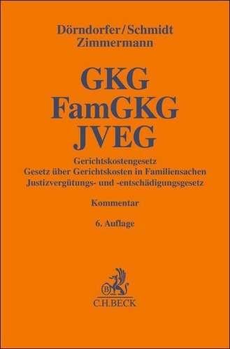 Buchcover und Innenansicht für das Buch: Gerichtskostengesetz, Gesetz über Gerichtskosten in Familiensachen, Justizvergütungs- und -entschädigungsgesetz. GKG, FamGKG, JVEG