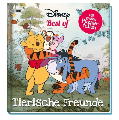 Buchcover und Innenansicht für das Buch: Disney Best of: Tierische Freunde - Mein Puzzleabenteuer