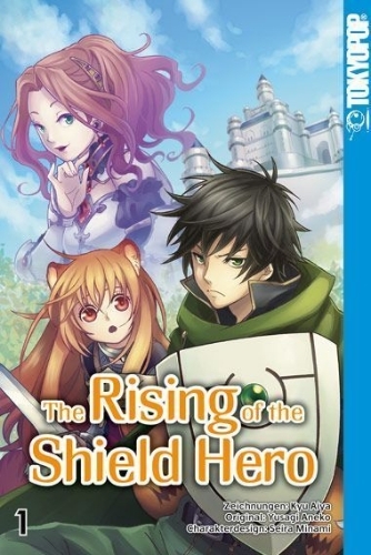Buchcover und Innenansicht für das Buch: The Rising of the Shield Hero 01
