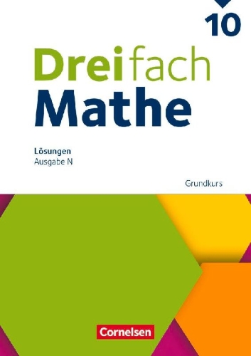 Buchcover und Innenansicht für das Buch: Dreifach Mathe 10. Schuljahr - Grundkurs - Ausgabe N - Lösungen zum Schulbuch